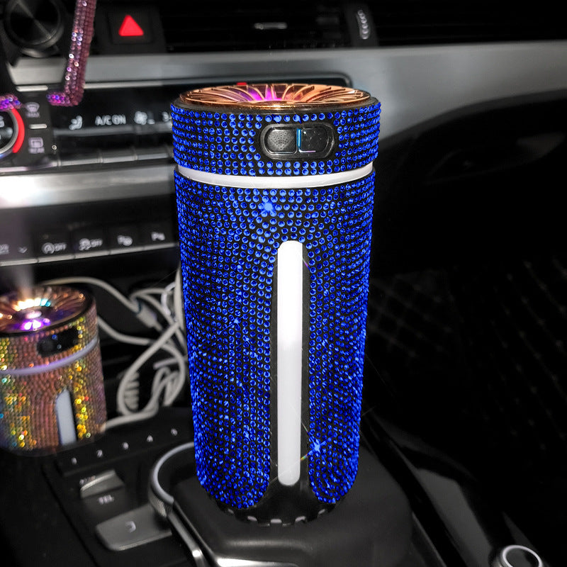 Luxury Diamond Car Diffuser with LED Light – Aromatherapy Diffuser Car Air Freshener