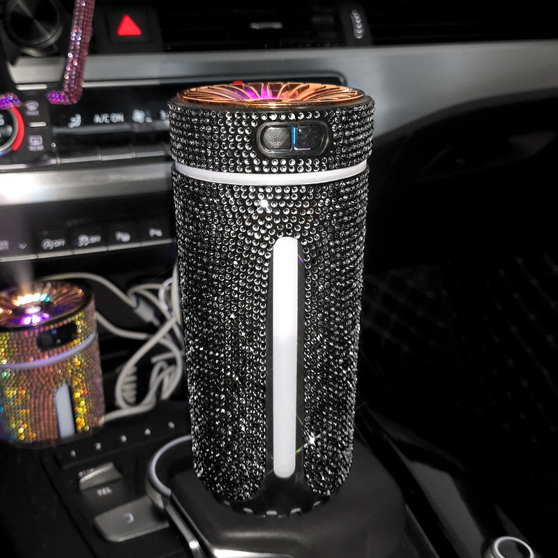 Luxury Diamond Car Diffuser with LED Light – Aromatherapy Diffuser Car Air Freshener