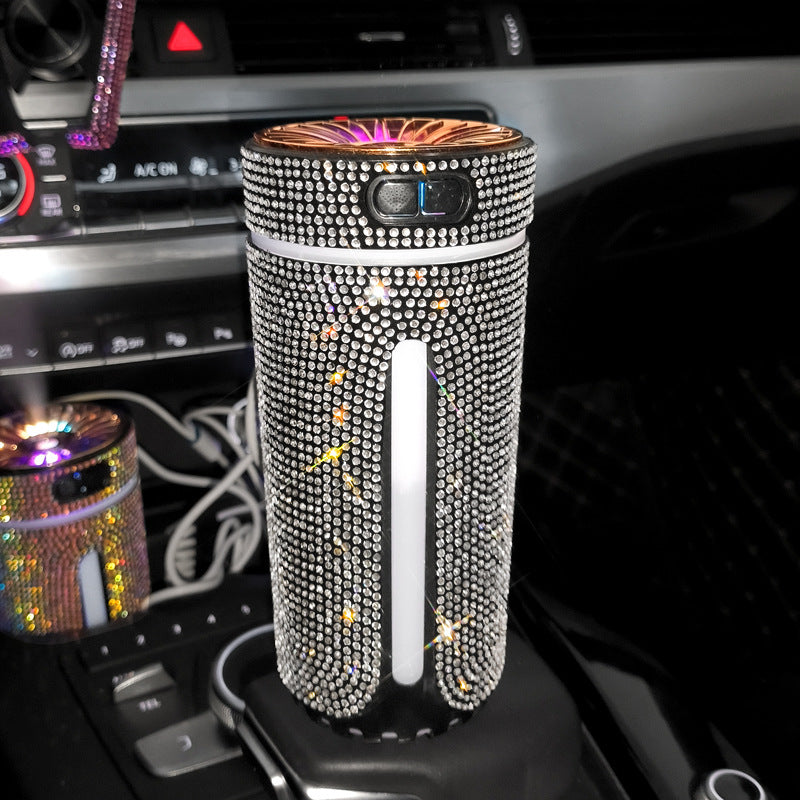 Luxury Diamond Car Diffuser with LED Light – Aromatherapy Diffuser Car Air Freshener