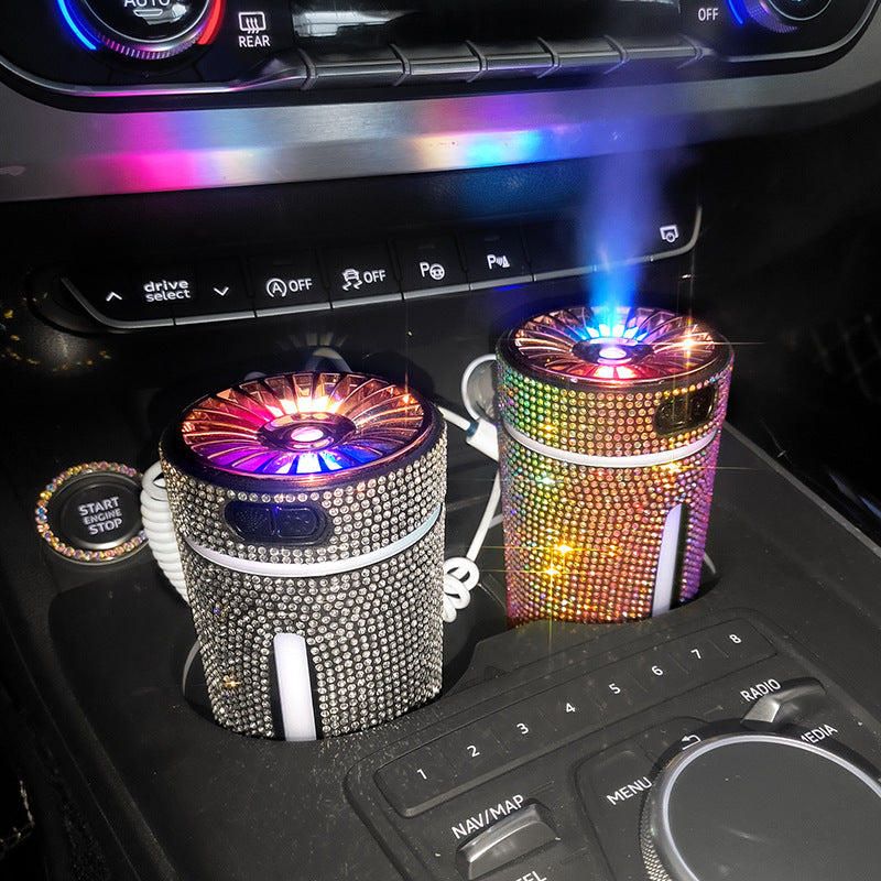 Luxury Diamond Car Diffuser with LED Light – Aromatherapy Diffuser Car Air Freshener