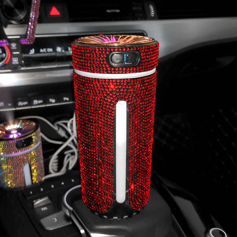 Luxury Diamond Car Diffuser with LED Light – Aromatherapy Diffuser Car Air Freshener