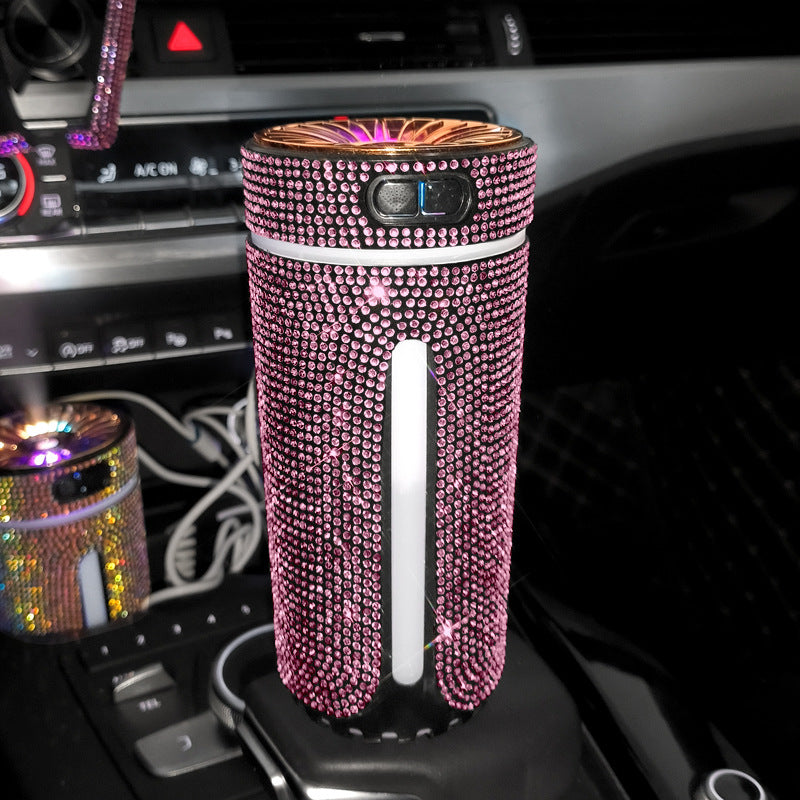 Luxury Diamond Car Diffuser with LED Light – Aromatherapy Diffuser Car Air Freshener