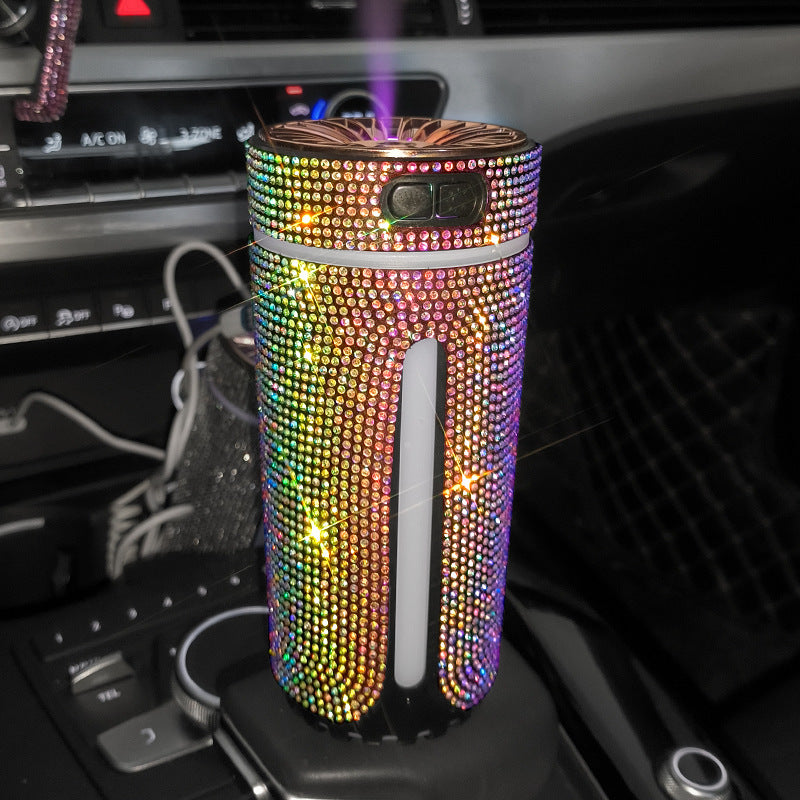 Luxury Diamond Car Diffuser with LED Light – Aromatherapy Diffuser Car Air Freshener